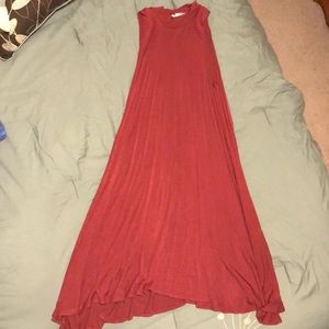 Red midi tank dress